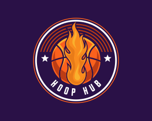 Basketball Fire Hoop logo