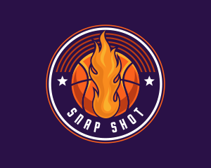 Basketball Fire Hoop logo design