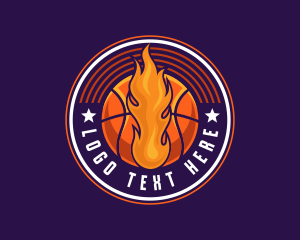 Hoop - Basketball Fire Hoop logo design