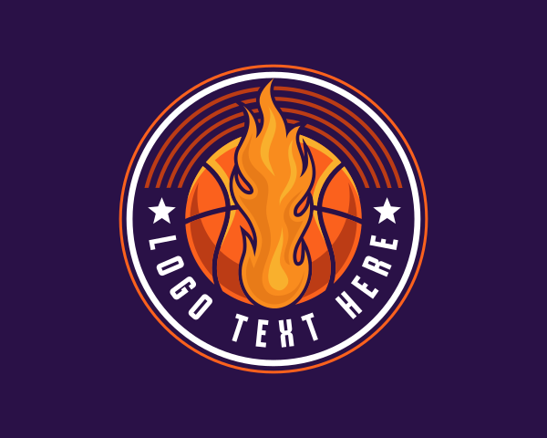 Basketball Fire Hoop logo