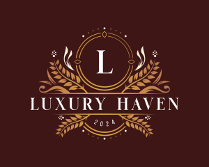 Luxury Floral Crest logo design