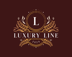 Luxury Floral Crest logo design