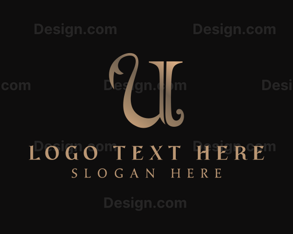 Elegant Decorative Boutique Letter U Logo