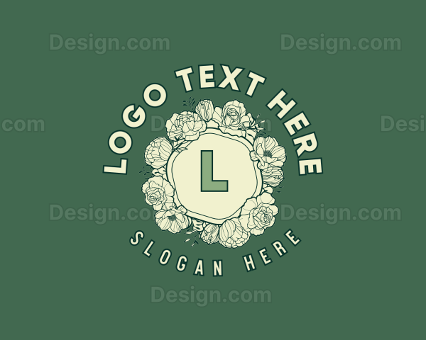 Garden Wreath Flowers Logo