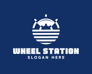 Nautical Ship Wheel logo