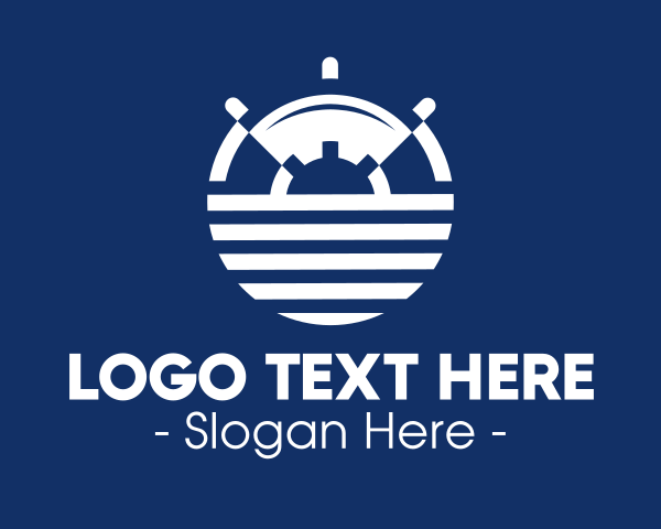 Nautical Ship Wheel logo