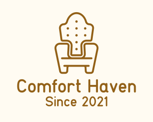 Brown Cushion Armchair logo design