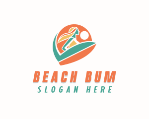 Surfer Woman Surfboard logo design