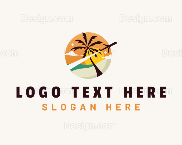 Palm Tree Vacation Travel Logo