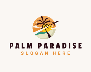 Palm Tree Vacation Travel logo design