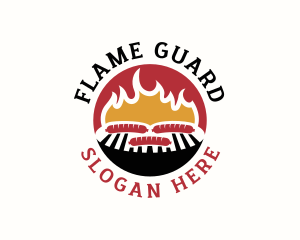 Flame BBQ Sausage logo design