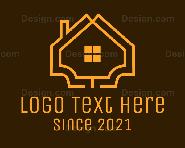 Linear Orange House Logo