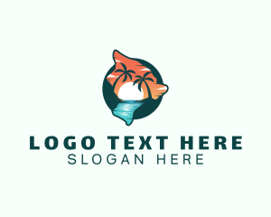 Hawaii Tropical Beach logo design