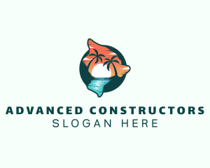 Hawaii Tropical Beach logo design