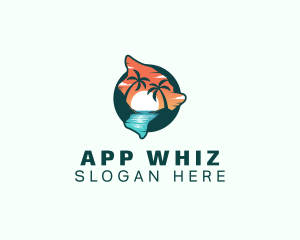 Hawaii Tropical Beach logo design