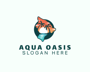 Hawaii Tropical Beach logo design