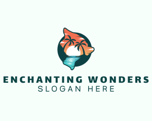 Hawaii Tropical Beach logo design