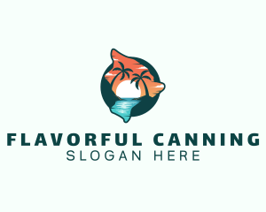 Hawaii Tropical Beach logo design