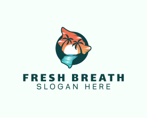 Hawaii Tropical Beach logo design