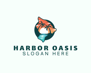 Hawaii Tropical Beach logo design