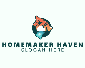 Hawaii Tropical Beach logo design