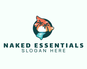 Hawaii Tropical Beach logo design