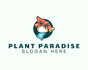 Hawaii Tropical Beach logo design