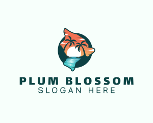 Hawaii Tropical Beach logo design