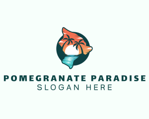 Hawaii Tropical Beach logo design