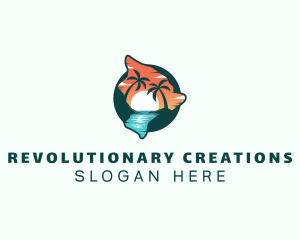 Hawaii Tropical Beach logo design