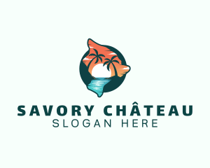 Hawaii Tropical Beach logo design