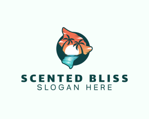 Hawaii Tropical Beach logo design