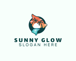 Hawaii Tropical Beach logo design