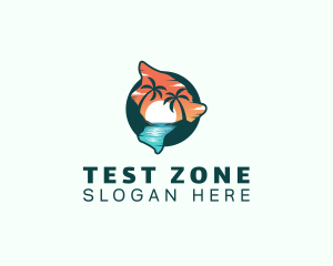 Hawaii Tropical Beach logo design