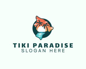 Hawaii Tropical Beach logo design