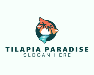 Hawaii Tropical Beach logo design