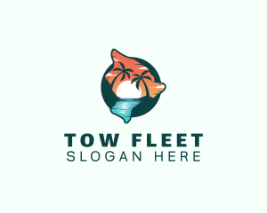 Hawaii Tropical Beach logo design