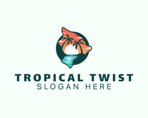 Hawaii Tropical Beach logo design