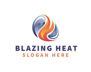 Fire Ice Cooling Heat logo design