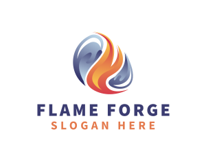 Fire Ice Cooling Heat logo design