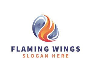 Fire Ice Cooling Heat logo design