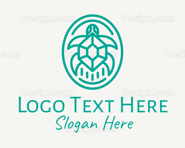 Teal Tortoise Turtle Logo