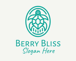 Teal Tortoise Turtle  logo design