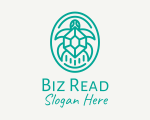 Teal Tortoise Turtle  logo design