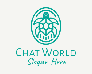 Teal Tortoise Turtle  logo design