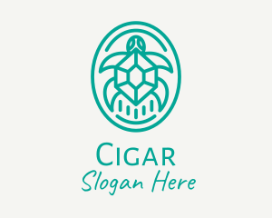 Teal Tortoise Turtle  logo design