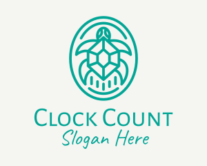 Teal Tortoise Turtle  logo design