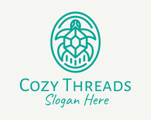 Teal Tortoise Turtle  logo design