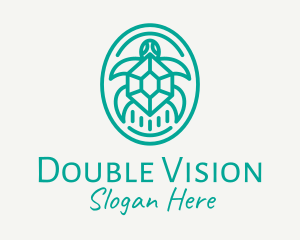 Teal Tortoise Turtle  logo design