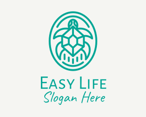 Teal Tortoise Turtle  logo design